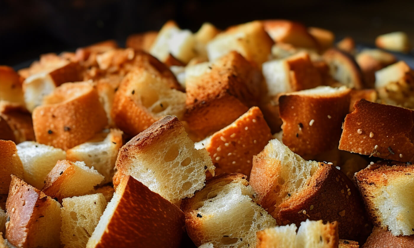 Vegan Homemade Croutons Recipe | Veggums