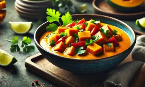 Bowl of pumpkin coconut curry